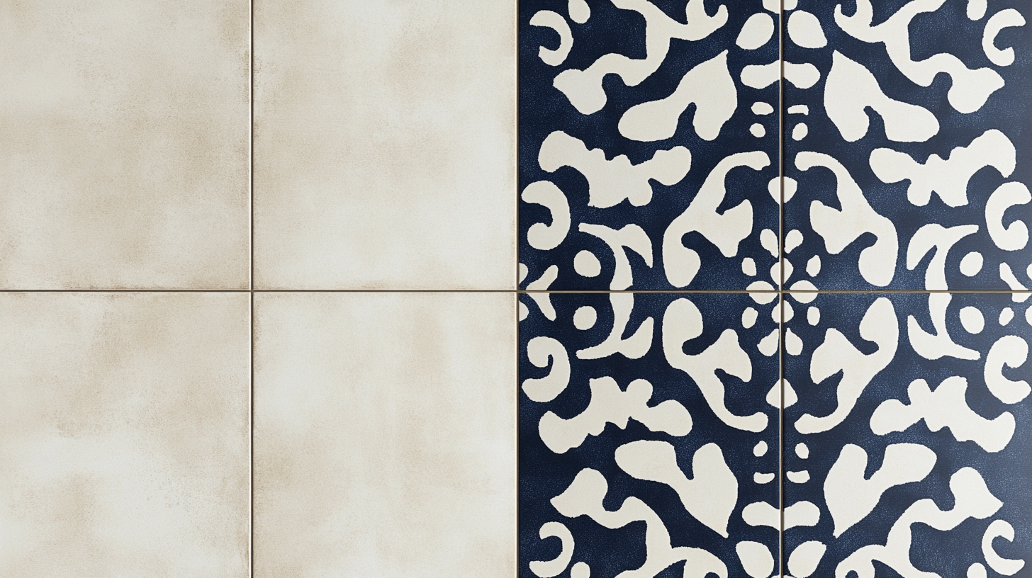 Painted bathroom tiles